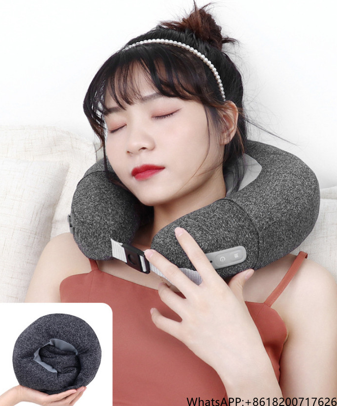 Neck Rest Cushion 3 in1 U Shape Memory Foam Travel Neck Pillow Massager